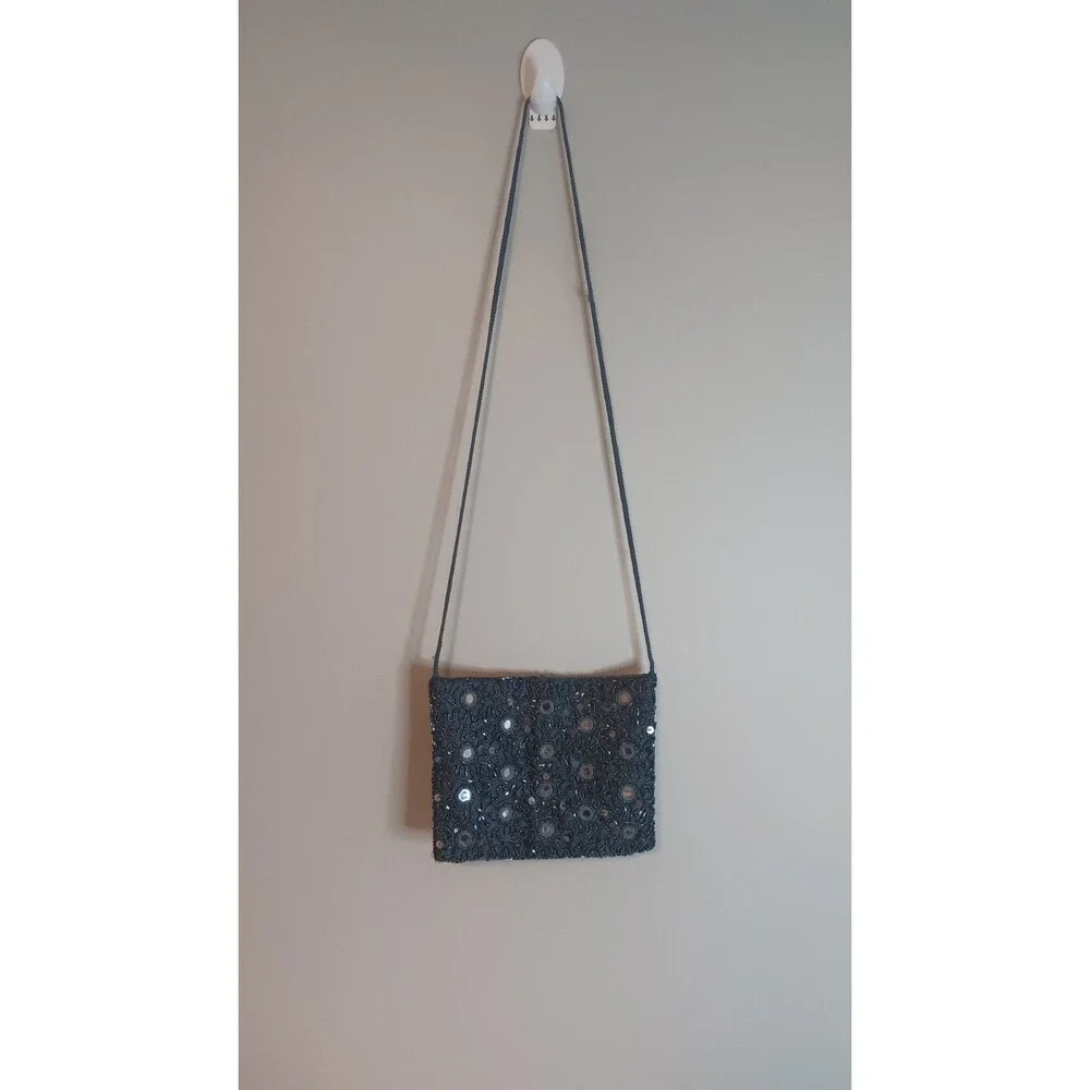 Blue Sequin Mini Crossbody Bag Formal Prom Cocktail